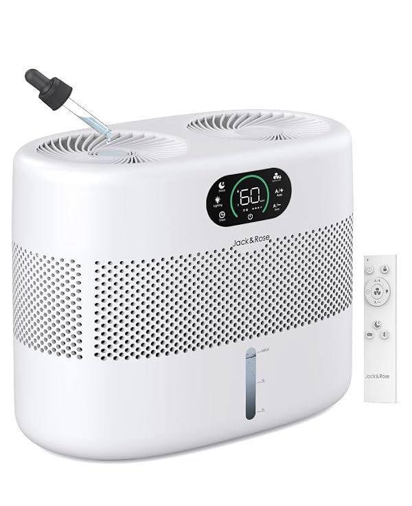 Reuseable Wick Evaporative Humidifier for Bedroom Quiet Healthy Baby Humidifier, No White Dust, Evaporative Humidifier Large Room 800ml/h 3 Speeds, 2 by Jack & Rose - Used condition - US$109.09
