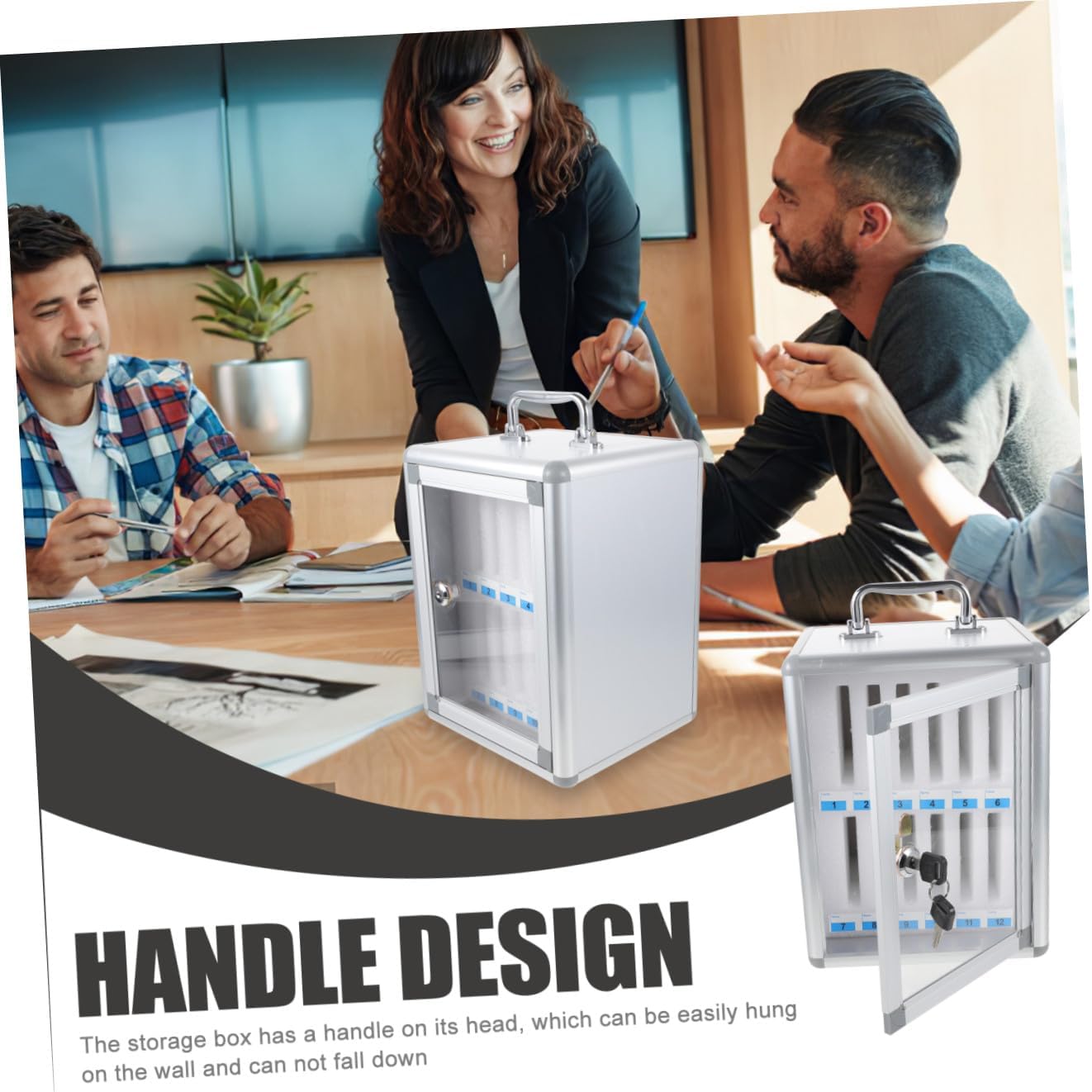 NOLITOY 12-Slot Mobile Phone Storage Locker Cabinet with Lock Cell Phone Organizer Box for Office and School Management Sturdy Preservation Box for Conference Rooms