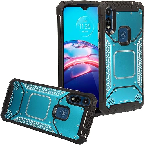 Para Motorola Moto E (2020) XT2052 - Funda de aluminio de metal para teléfono - ZY1 Azul