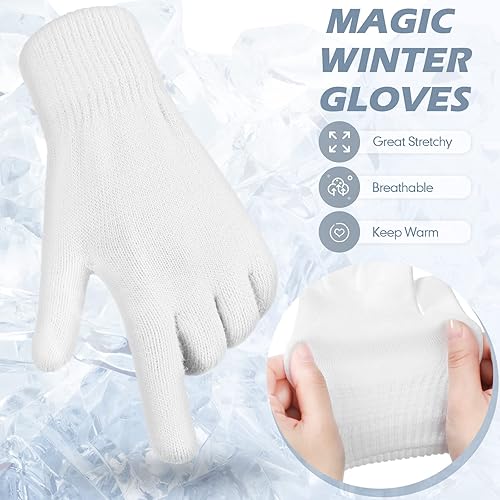 Miniatura 3 de SATINIOR Guantes mágicos de invierno unisex, guantes de punto elásticos para dedos completos, guantes cálidos para hombres y mujeres deportes