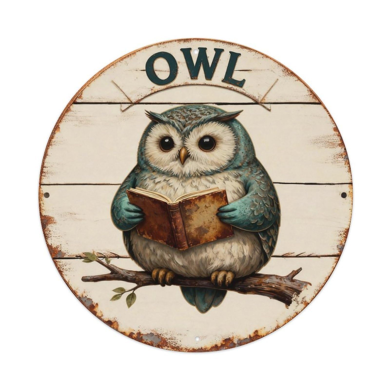 Owl Sign Metal Tin Sign Plaque