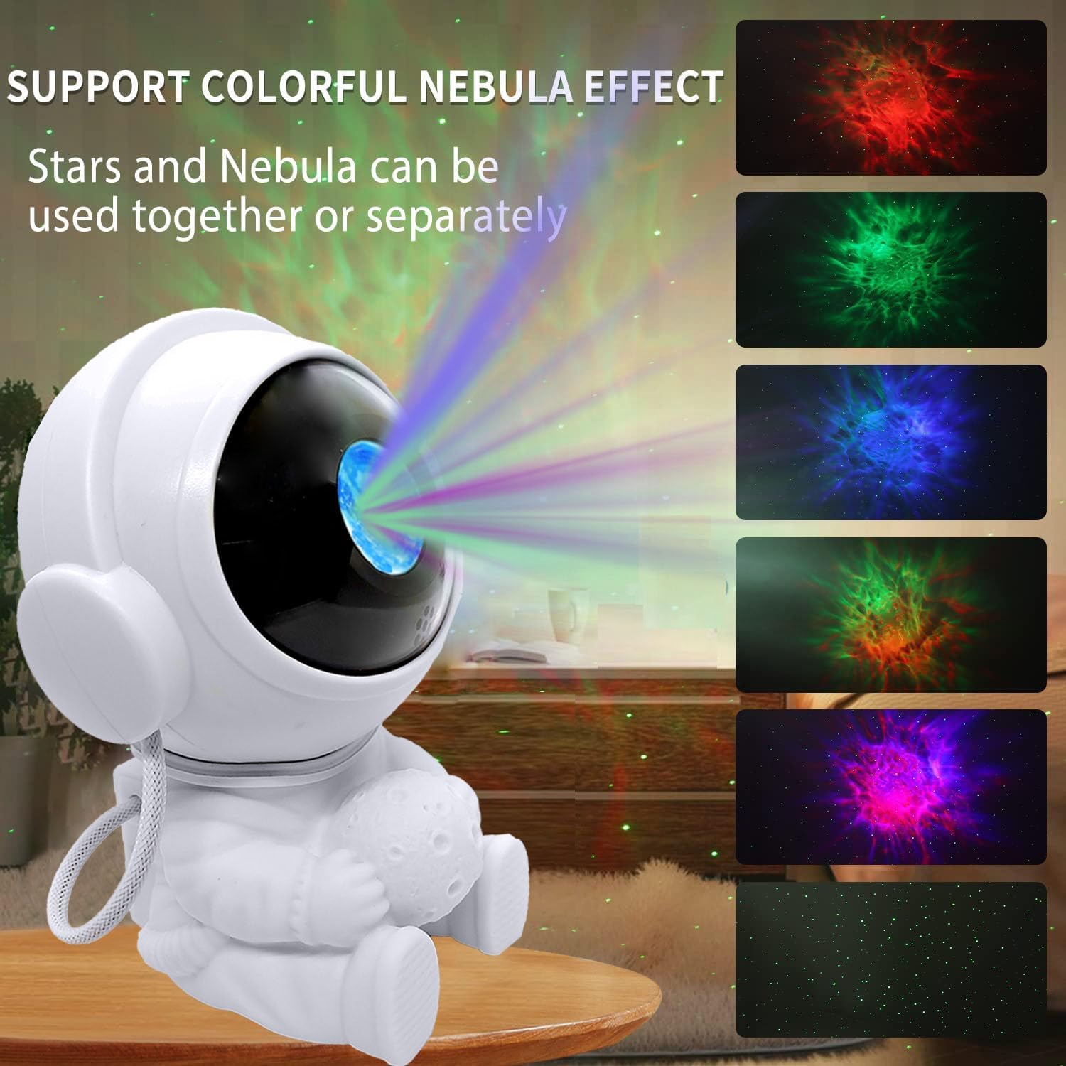 Astronaut Galaxy Projector LED Night Lights for Kids,Nebula Ceiling Lamp Star Light Nightlight Kids for Room Deco with Timer and Remote - Image 5