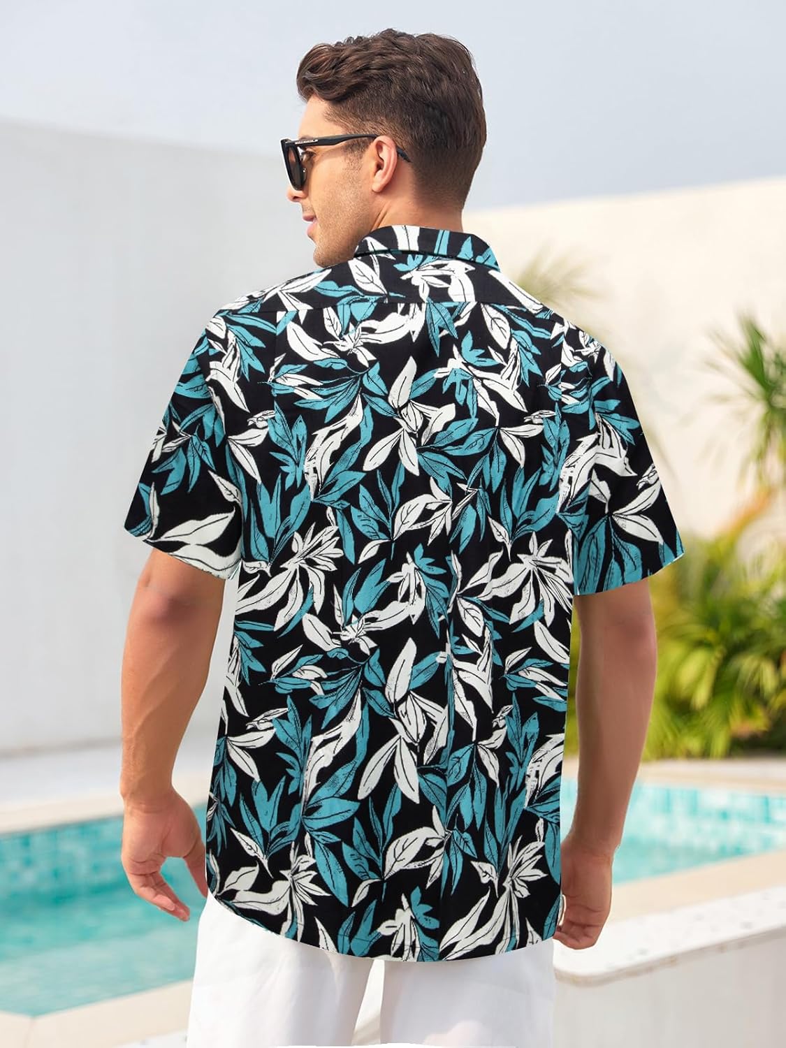Mens Hawaiian Shirts Silk Short Sleeve Beach Shirt Relaxed Fit Vacation Shirts - Image 2