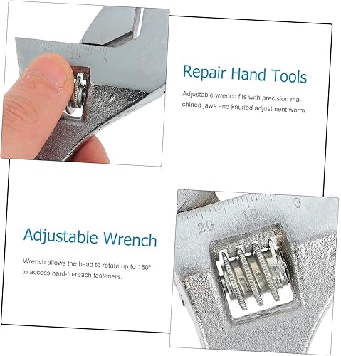 Miniatura 9 de Llave inglesa ajustable de 8 pulgadas: Llave universal forjada con cromo para reparaciones fáciles de grifos y fregaderos, fontanería