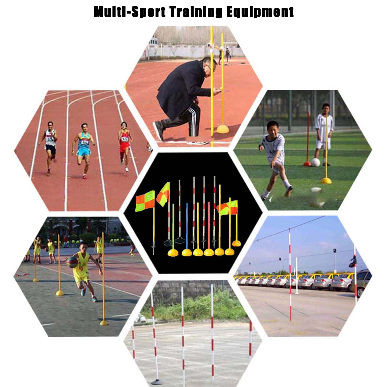 Vallas entrenamiento, Picas de Slalom Agility Bastones de Entrenamiento Profesionales Estables y Duraderos, Bastones Para Entrenamiento De Agilidad Con Base De Inyección De Agua Y Arena, Fútbol Atleti
