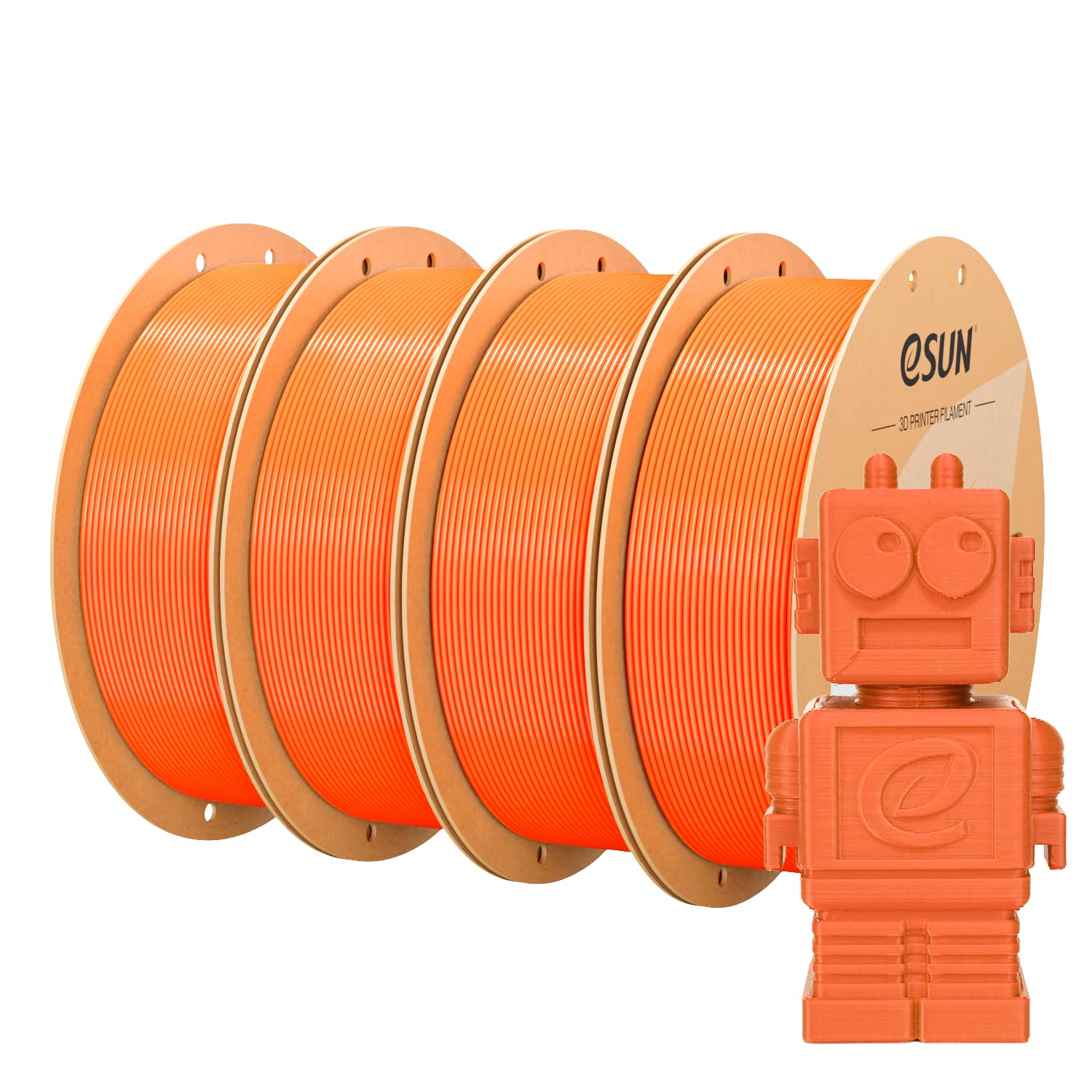 eSUN Filamento PLA 1,75 mm, filamento di Basic PLA per stampante 3D Precisione dimensionale +/- 0,03 mm, 1 kg per bobina, 4 bobine di filamento 3D per stampa 3D, Arancione
