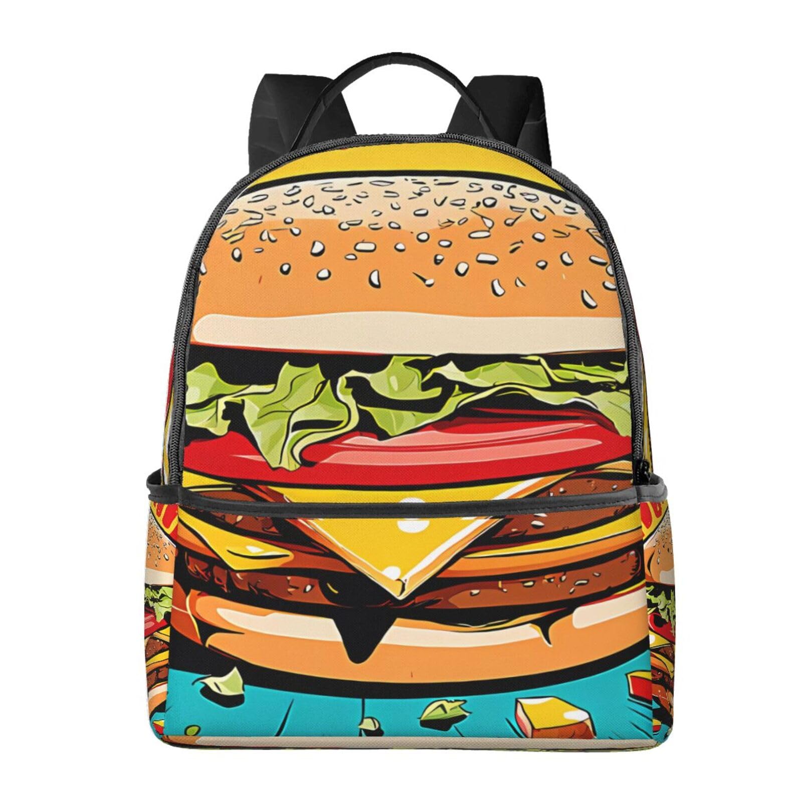 ayvcxui Delicious Burger Backpack Lightweight Laptop Backpacks Casual Double Shoulder Backpack For Women Men Travel