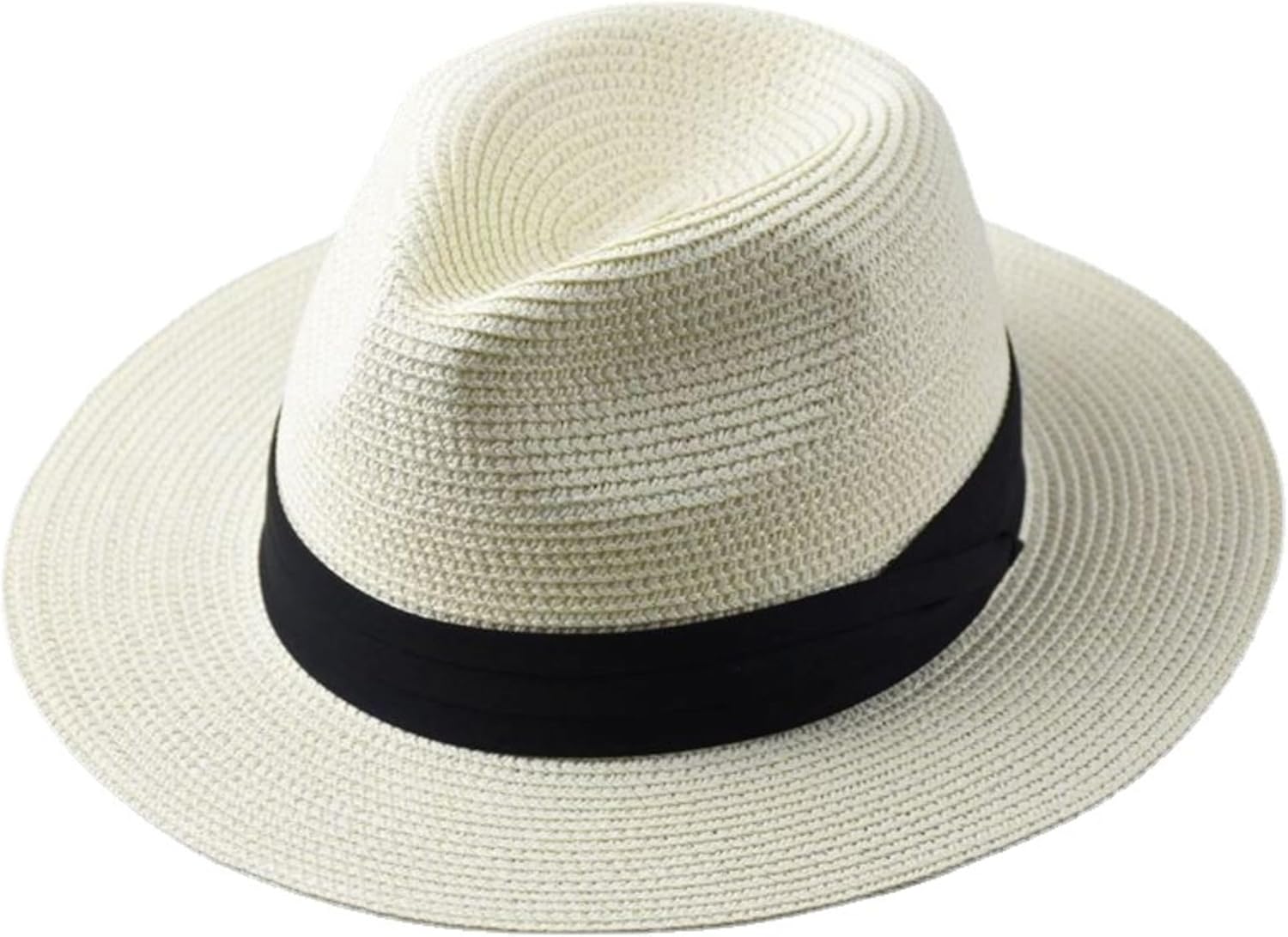 Panama Hat Sun Hat Straw Fedora Hat for Men Women Wide Brim Summer Beach Hat UV UPF 80+