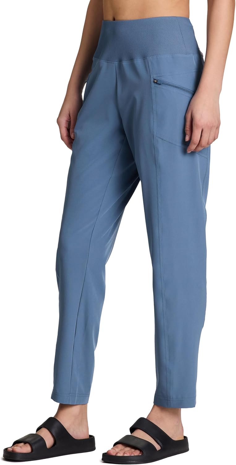 RBX Active Women's Ankle Pant, Lightweight Quick Drying Stretch Woven Casual Weekend Pant with Pockets