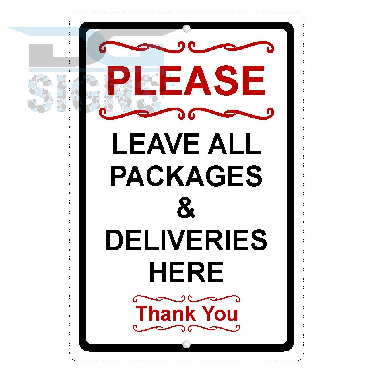 Please Leave All Packages and Deliveries Here Aluminum Sign: Amazon.com:  Industrial & Scientific