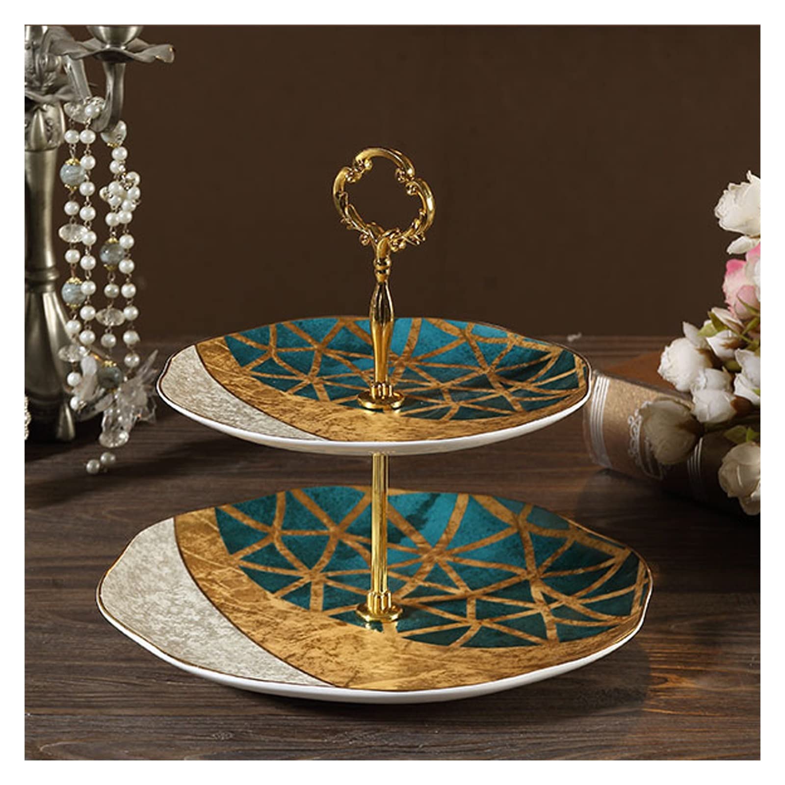 SUNESA Présentoir à Gâteau Thé de l'après-midi Snack Stand Trois Niveaux Gâteau Stand Dessert Table Snack Plate Trois Niveaux Gâteau Présentoir Assiette De Fruits Stand de Gâteaux (Color : 3 Layers)