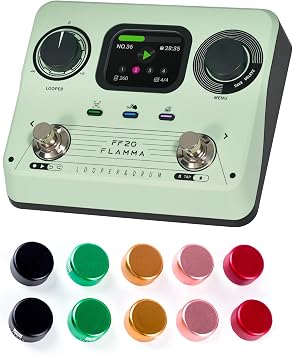 FLAMMA FF20 Drum Looper Pedal with Metal Footswitch Topper 10Pcs