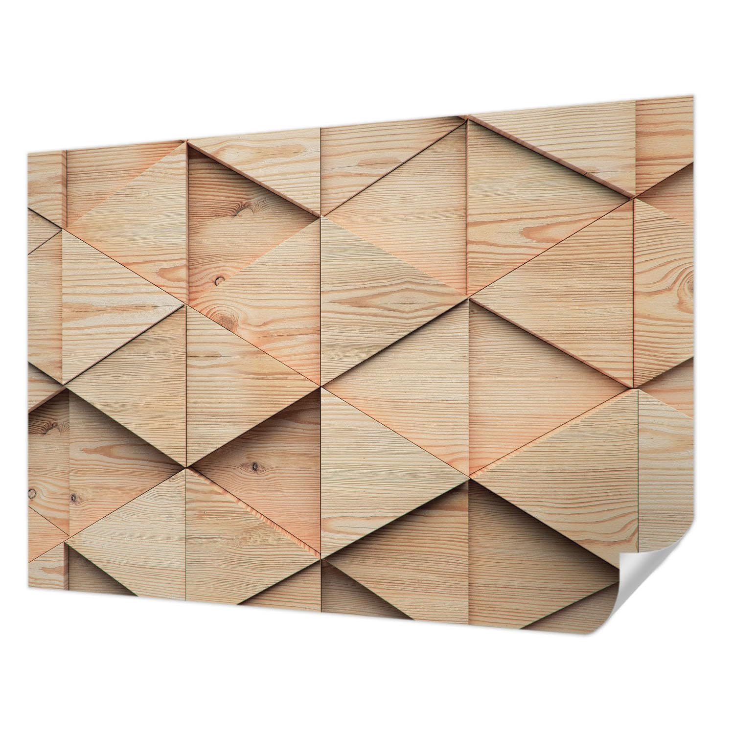 Papier peint adhésif mosaïque en bois pour une chambre cocooning et salon chaleureux Tulup