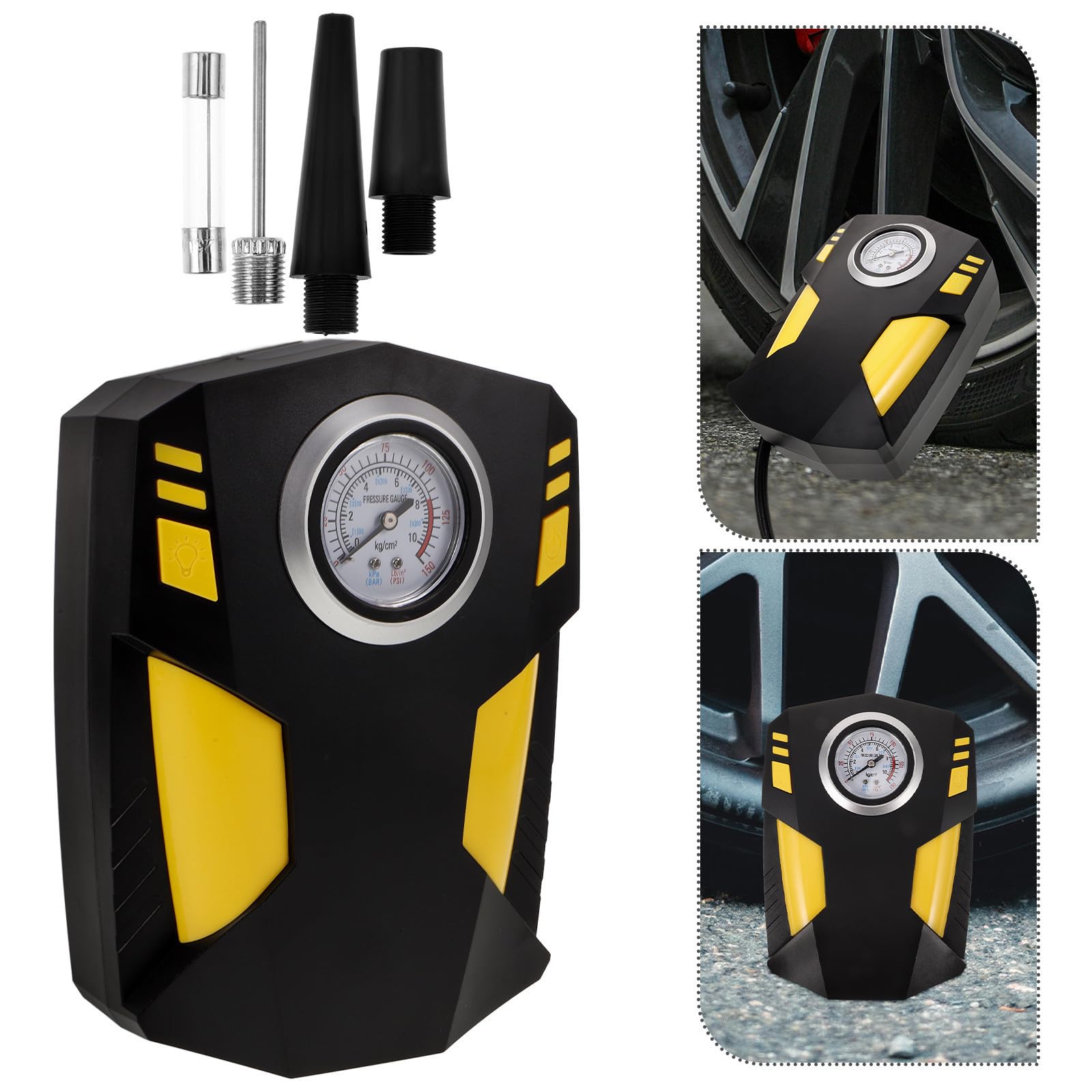 Compressore Elettrica di Aria Digitale d per Portatile Display Auto Intelligente Gonfiaggio Regolabile, Pompa in ABS per Ampia Gamma per Pneumatici Veicoli