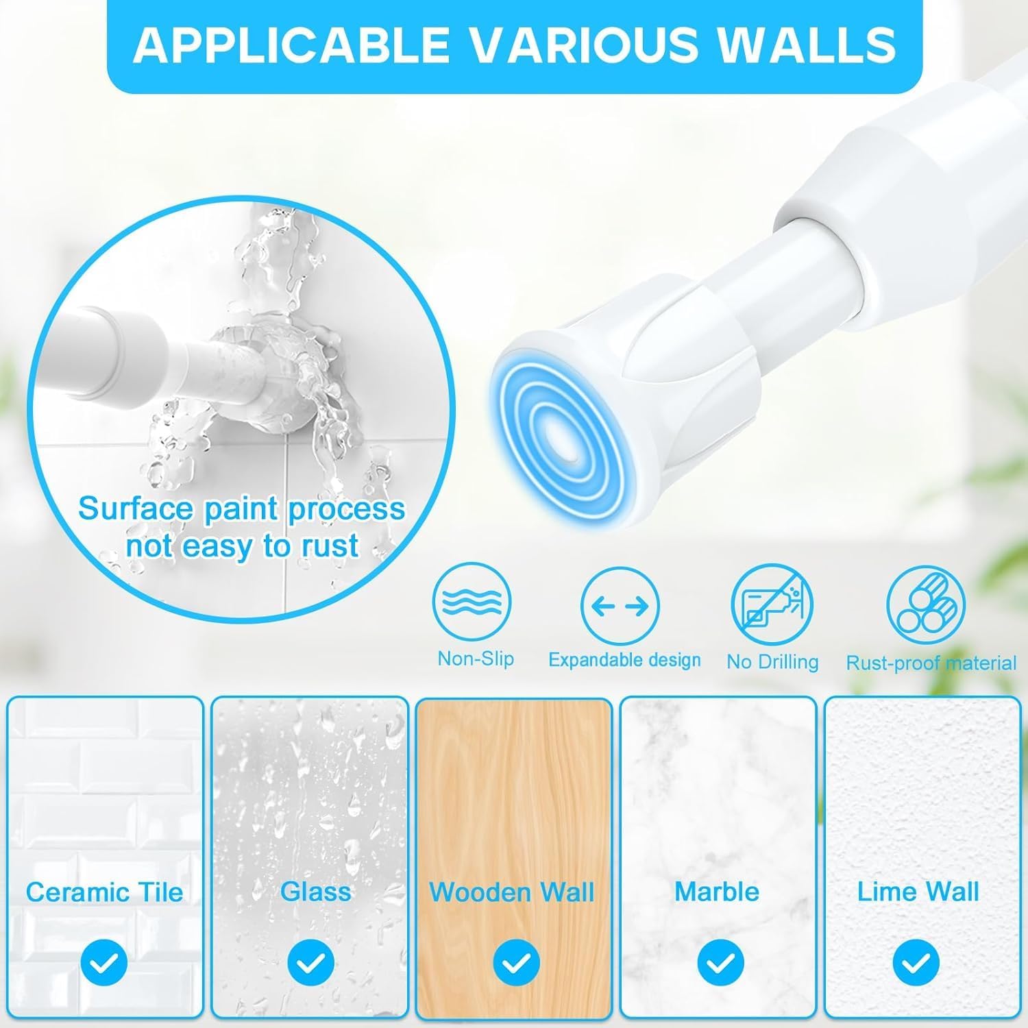 Small Tens ain Rod 8 to 12.5Inch, White Thin Short ain Rods No