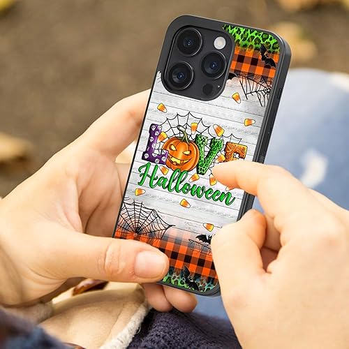 Miniatura 3 de Carcasas de teléfono a cuadros de Halloween con diseño de calabaza, amor, Halloween, vibraciones, leopardo, compatible con iPhone 15, 14, 13, 12, 11