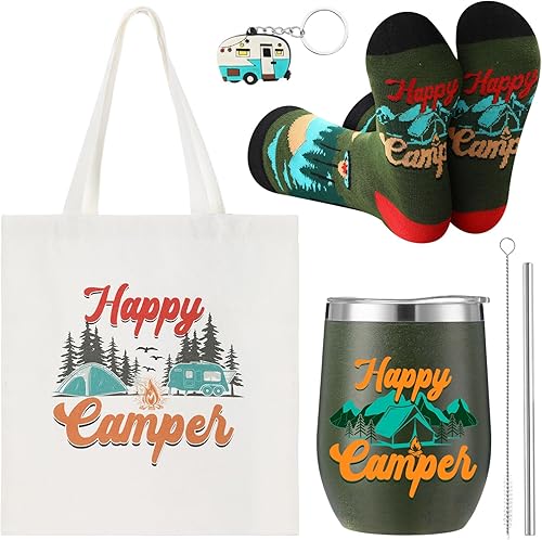 4 Pcs Camping Gift Set Includes 12 oz Stainless Steel Wine