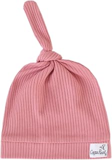 Copper Pearl Baby Beanie Hat Top Knot Stretchy Soft Rosewood