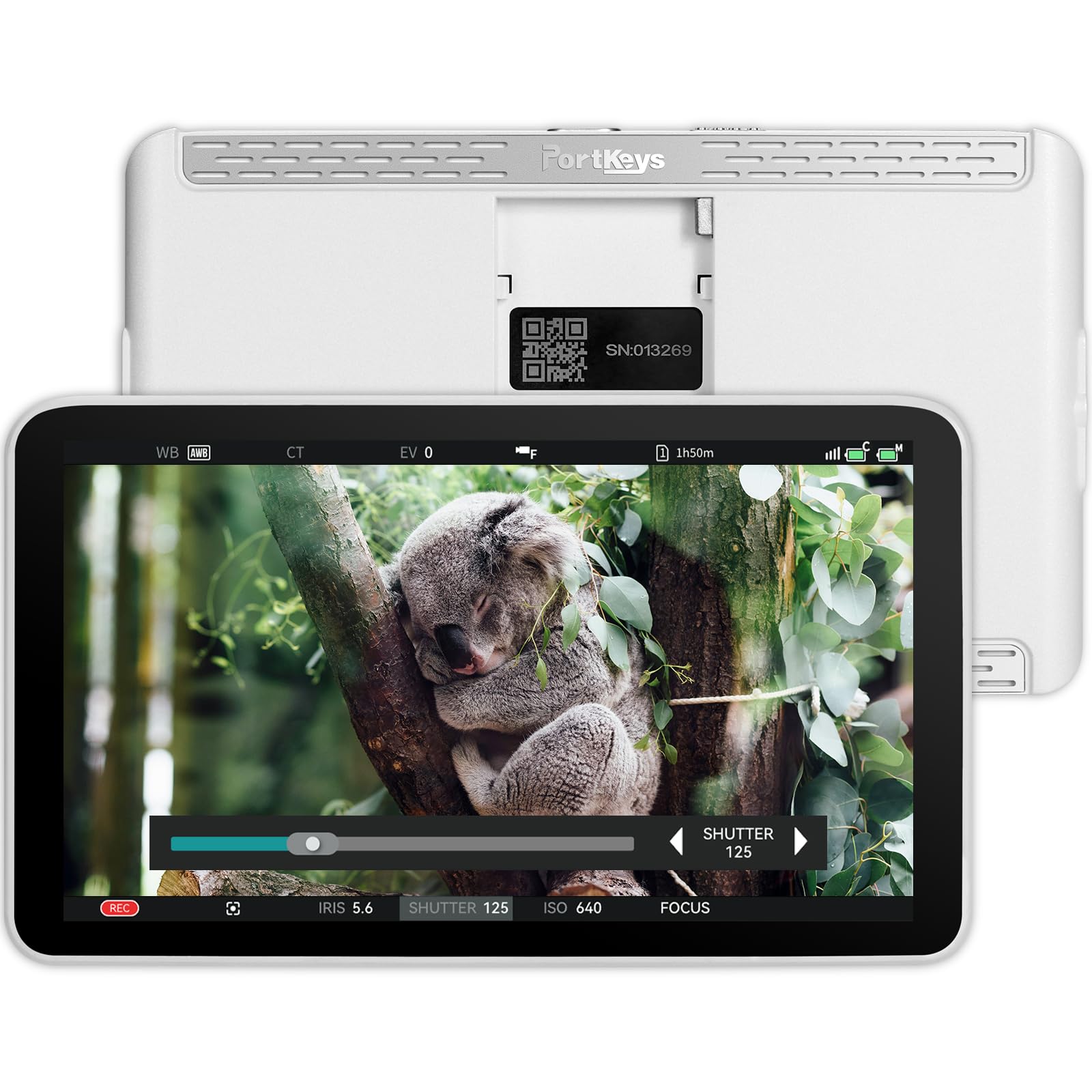 Portkeys LH7P Camera Field Monitor 7'' 1000nit Touchscreen Camera Monitor Wireless Control Camcorder for A7S III/FX30/ZV-E10, BMPCC 4K/6K/6K Pro (White)