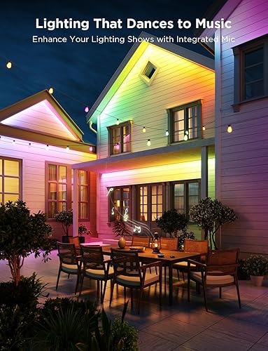 Miniatura 3 de Govee RGBIC Pro - Tira de luces para exteriores con blanco cálido y frío, 32.8 pies, WiFi para exteriores, luces LED impermeables para exteriores,