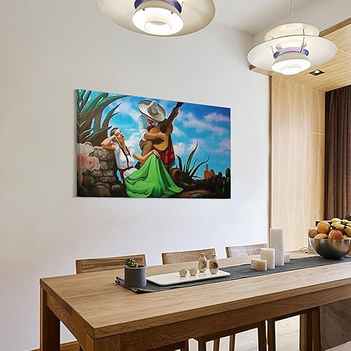 Miniatura 3 de THAELY Póster mexicano de México, pintura mexicana, decoración de pared, lienzo para dormitorio, sala de estar, 24 x 36 pulgadas (23.6 x 35.4 in)