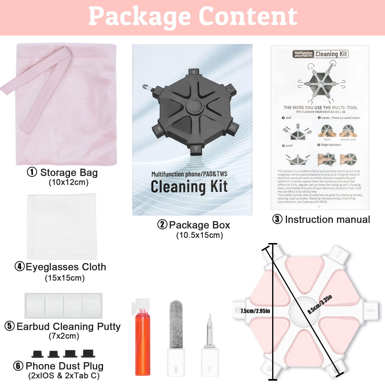 Kit Pulizia Dispositivi Elettronici - 155 Pezzi Per Smartphone, AirPods, Tastiere E PC - Foto 9