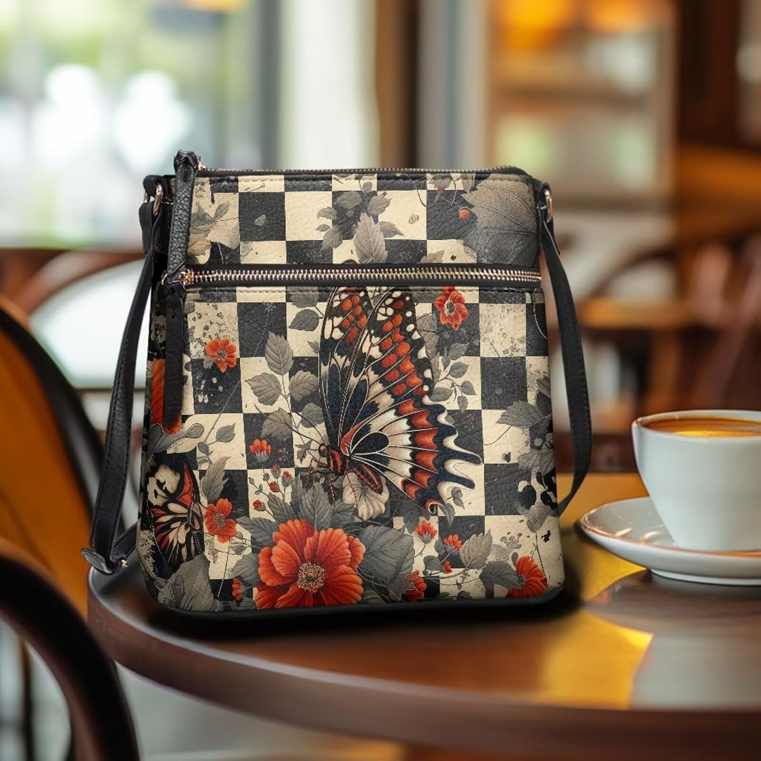 Women Crossbody Shoulder Bag Leather Satchel Purse Hobo Bag with Shoulder Strap for Travel Daily Use - Image 3