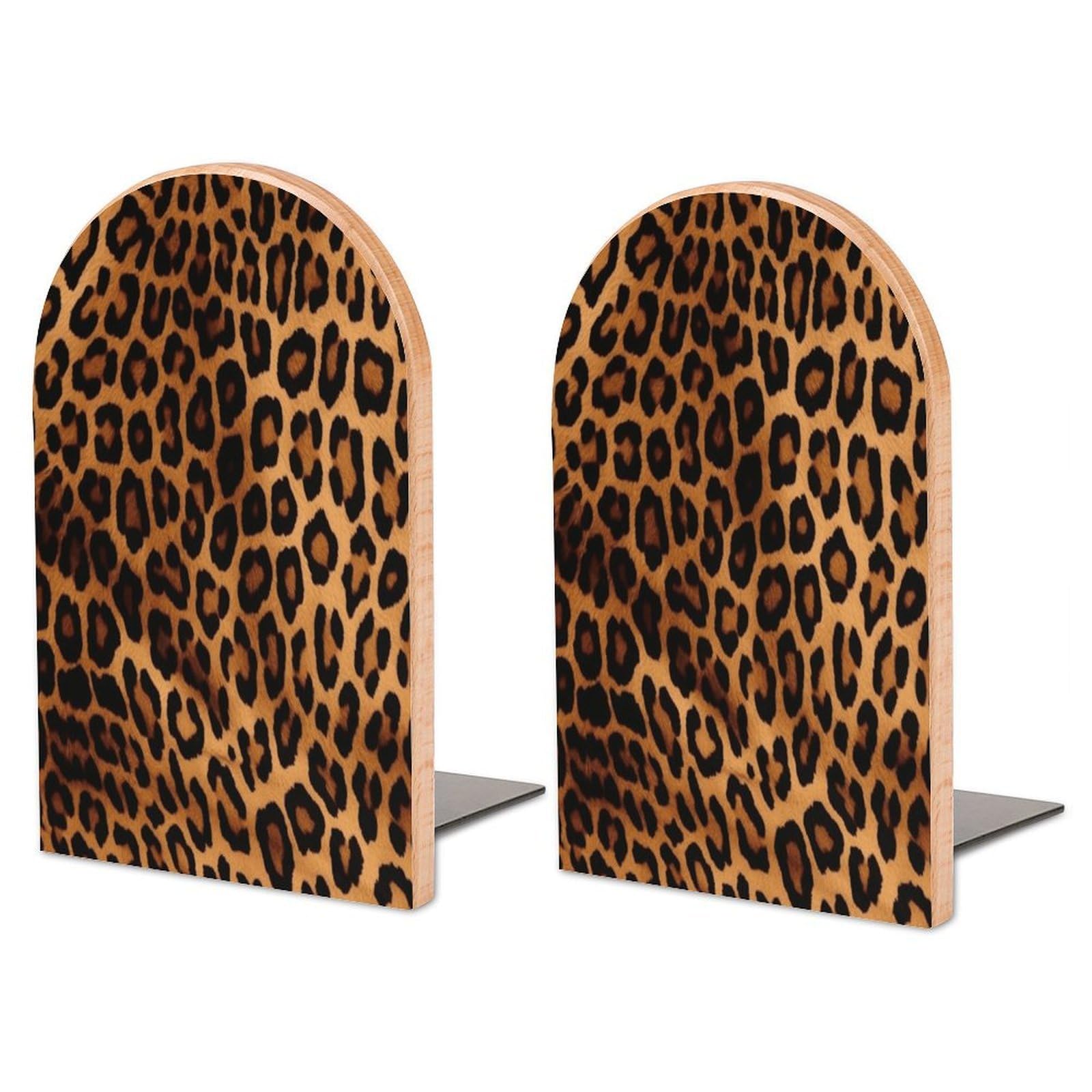 Cool Cheetah Leopard Wood Bookend for Shelves 1 Pair