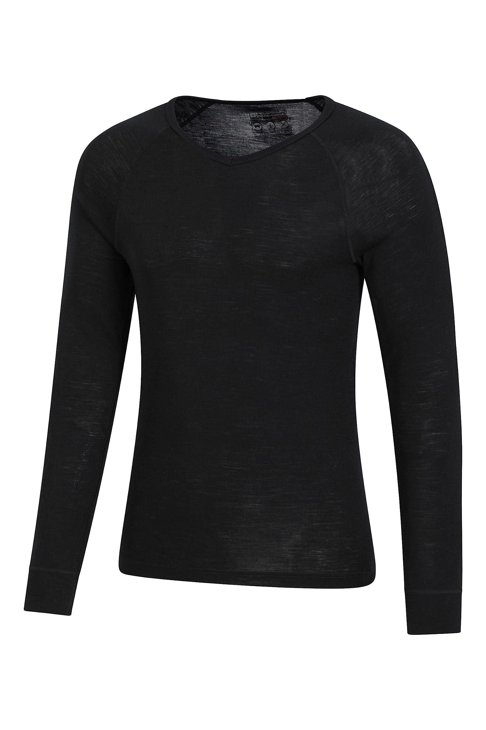 Mountain Warehouse Camiseta Interior de Merino con Cuello de Pico para Hombre - Top Transpirable, Antibacteriano y Ligero - Ideal para otoño, Invierno y Exteriores