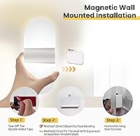 Vista 6 de Modernos apliques de pared, 2 lámparas de pared LED acrílicas para sala de estar, dormitorio, pasillo, funciona con pilas USB recargable, luz
