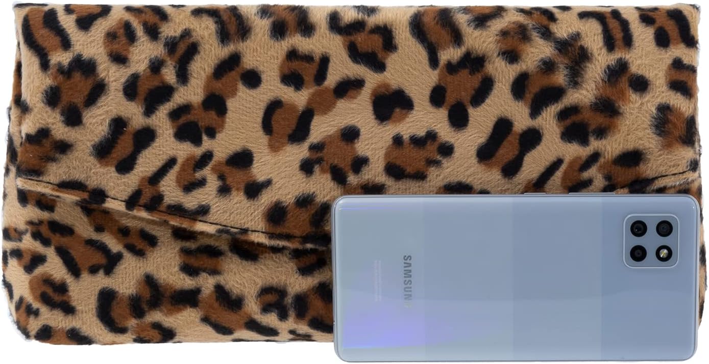 JNB Faux Fur Leopard Print Clutch - Image 5