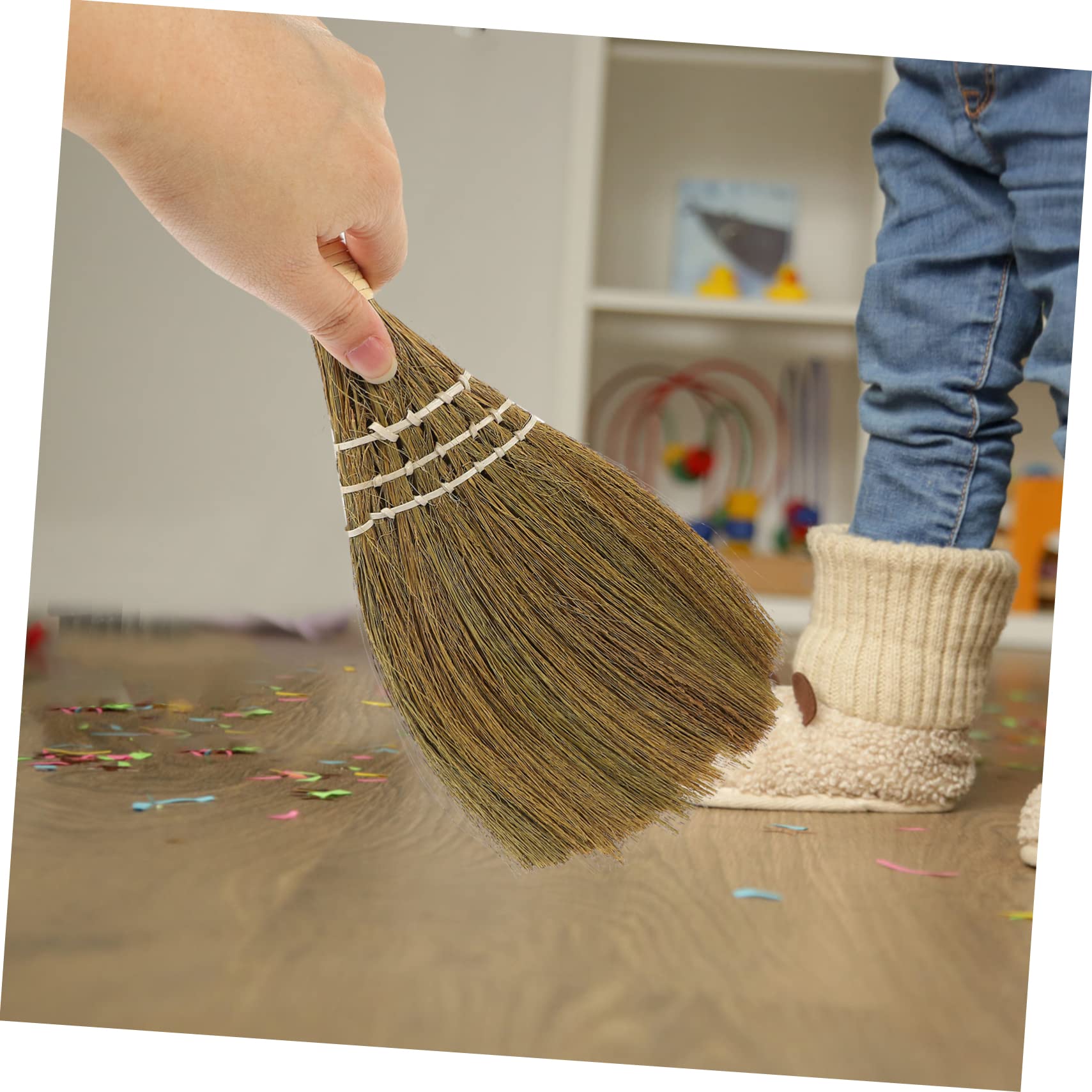 HOMOCONO 2pcs Kitchen Cleaning Broom Whisk Broom Mini Brush Broom Straw Broom Power Whusk Broom Desk Cleaning Small Cleaning Kit Straw Hand Broom Duster Car Broom Pan Wick ? Miscanthus