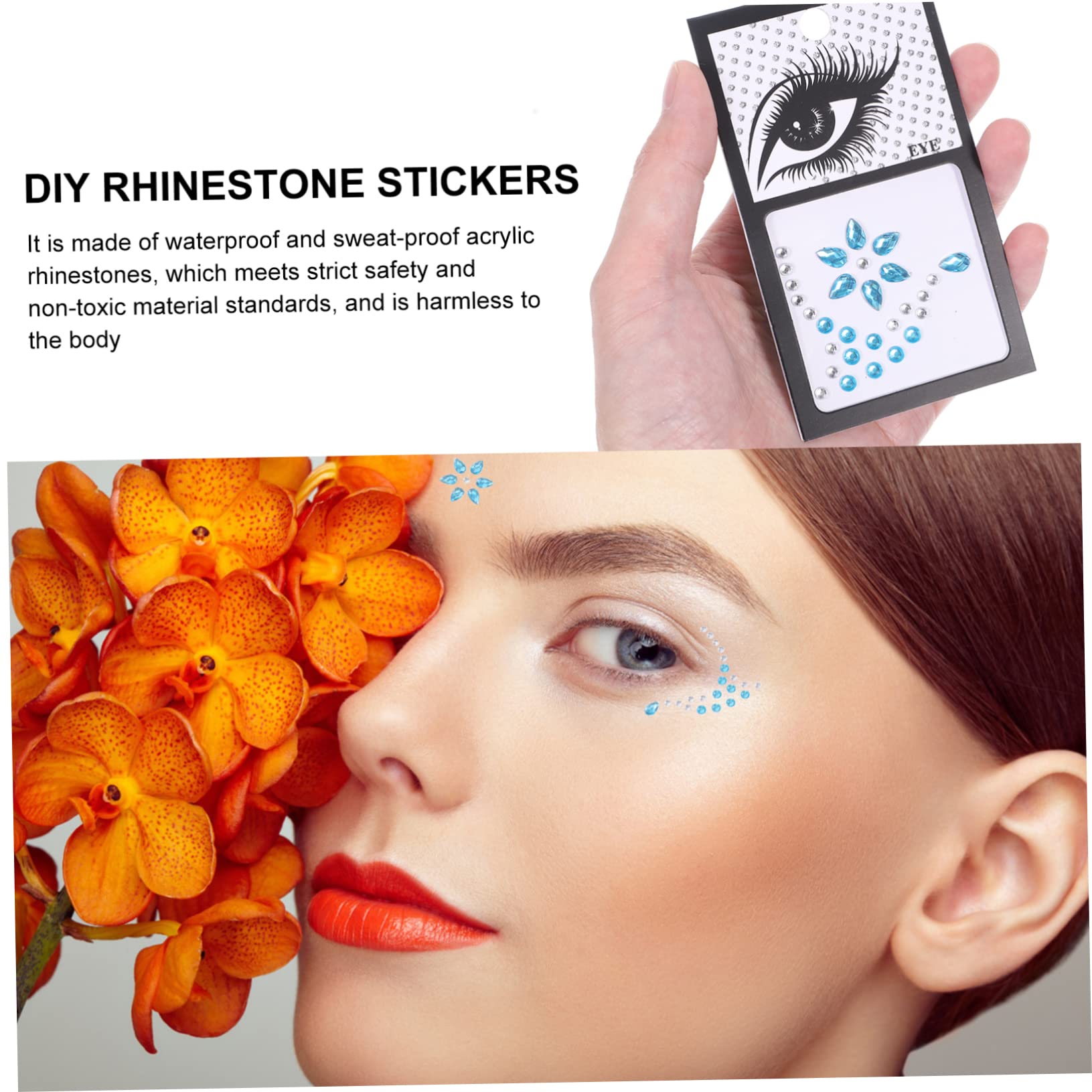 Healvian 32fogli Gemme Adesive Per Viso e Corpo Stick Face Jewels Brillantini Per Festival Halloween Cosplay e Feste Mascherate Design Variegato Per Decorazioni Uniche