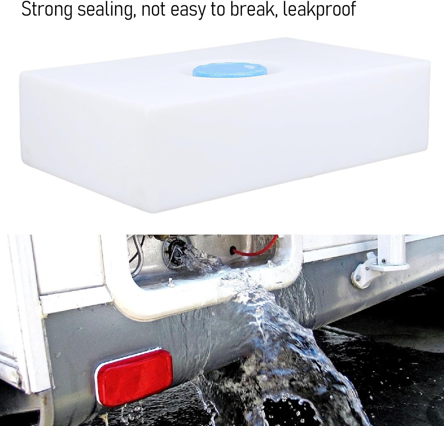 Water Holding Tank, 20.47 X 13.39 X 5.51in 5 Gallon RV Fresh Water Tank, High Toughness LLDPE RV Grey Water Tank for Rvs, Trailers, Boats, Yachts