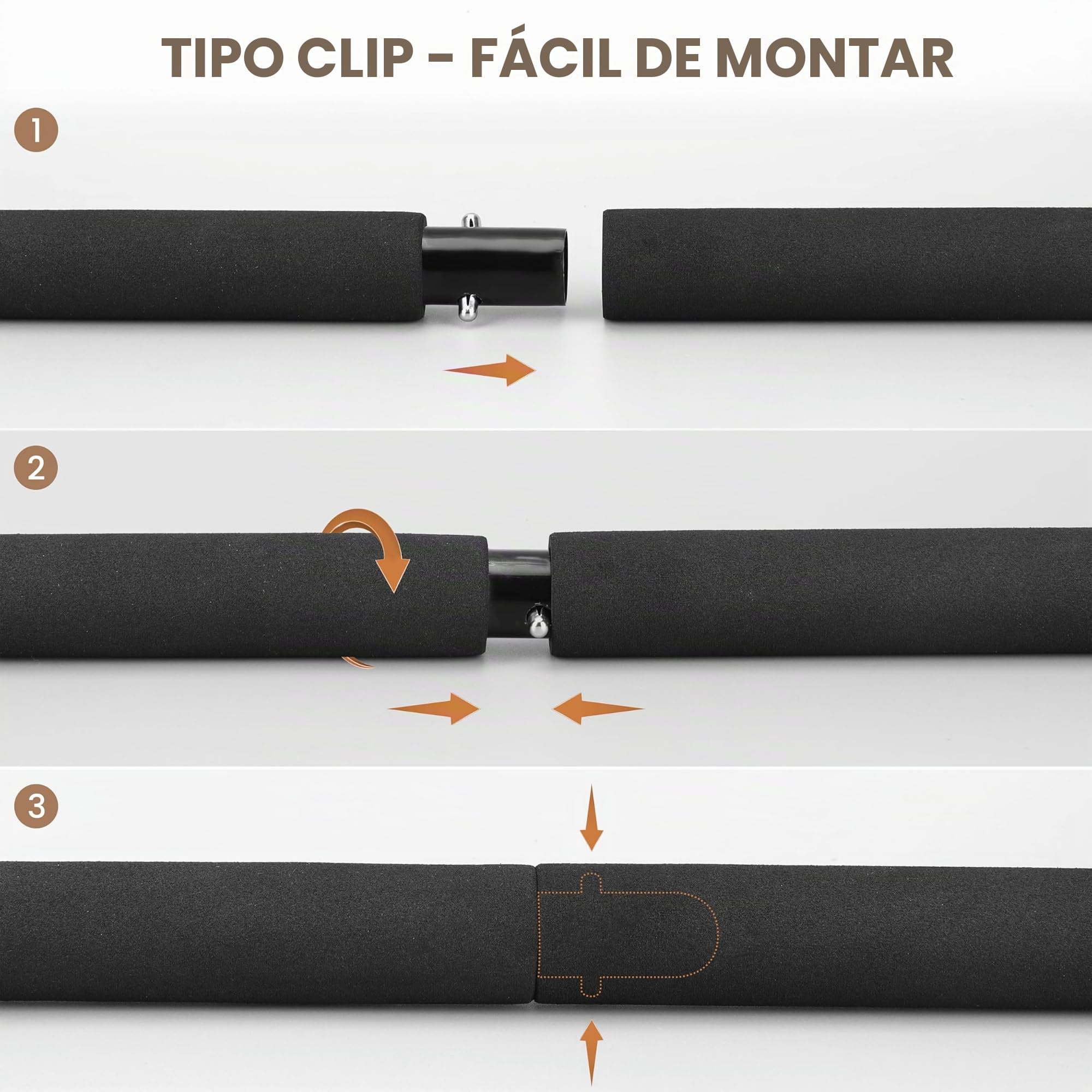 Belle Vous Kit de Entrenamiento en Casa - 1x Barra de Pilates Desmontable y 4X Bandas Elasticas de Musculacion con 2X Agarres y 1x Bolsa - Barras Ligas Cintas de Ejercicio