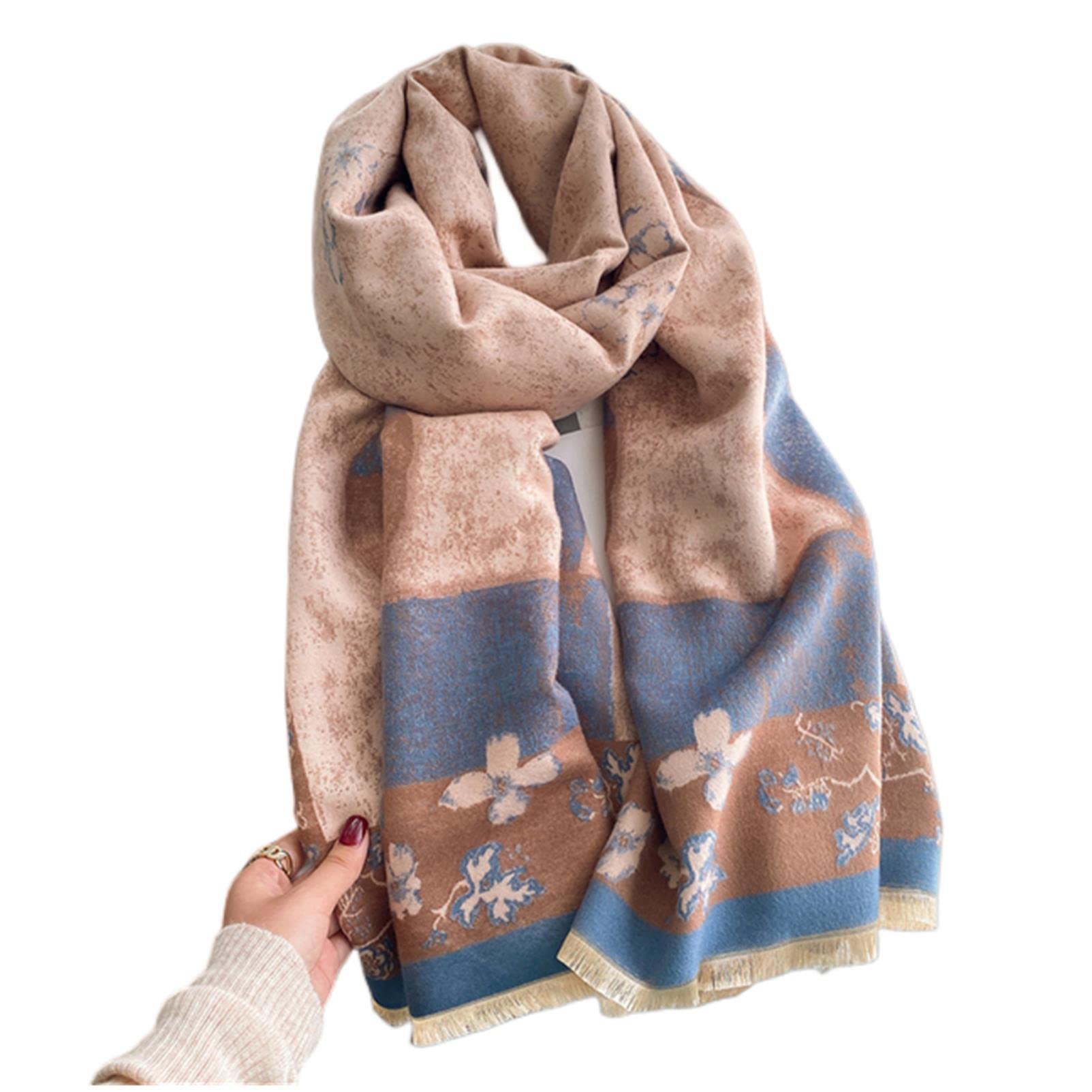 URYYRIT Foulard Écharpe Cachemire Chaude Dames Imprimer Un Châle De Couverture Hivernale Épaisse Et Envelopper Pashmina 180 * 65 Cm Femmes-Wyt58-2