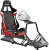 ARES WING Cabina de Simulador de Carreras, Soporte para Volante con Asiento, Rojo | Cabina de Simulación Fórmula y GT Compatible con Logitech, Moza, Fanatec, Thrustmaster, Juegos de Carreras en PS5, PS4, Xbox, PC por ARES WING 1