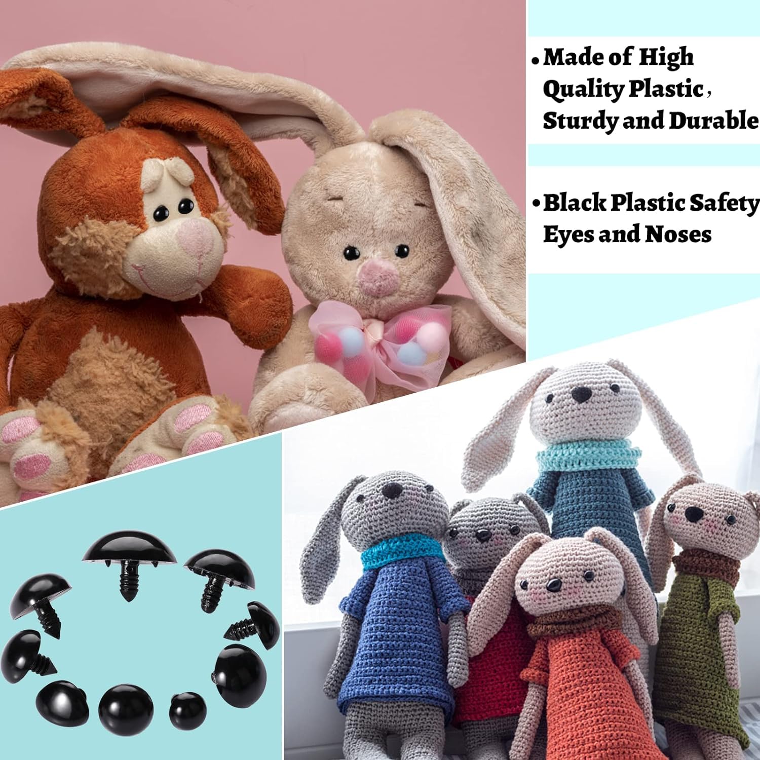 Nasi Sassy Bears Nasi Di Sicurezza Neri 21mm Per Orsacchiotti E - Foto 5