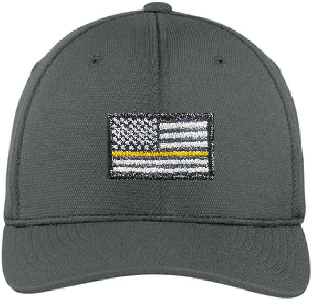 Embroidered Thin Yellow Line Subdued American Flag Security Officer Tow Truck Flexfit Baseball Hat