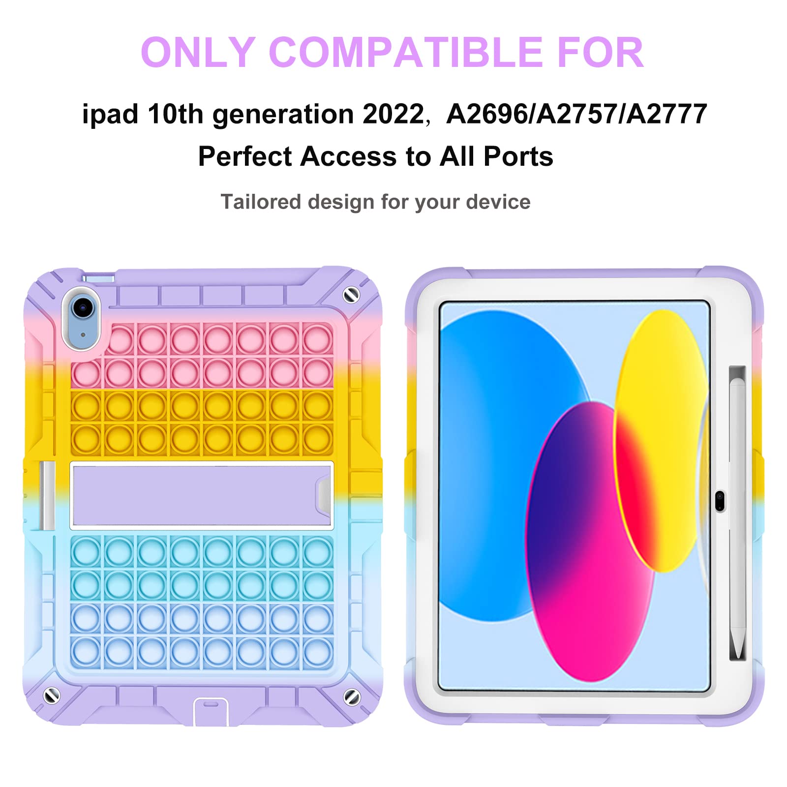 XZC Case For IPad (A16) 11th Generation 11 Inch 2025/ IPad 10th Generation 10.9 Inch 2022 Unicorn Heavy Duty Shockproof Rugged Cover With Built-in Stand/Strap (Hot Pink - View #8