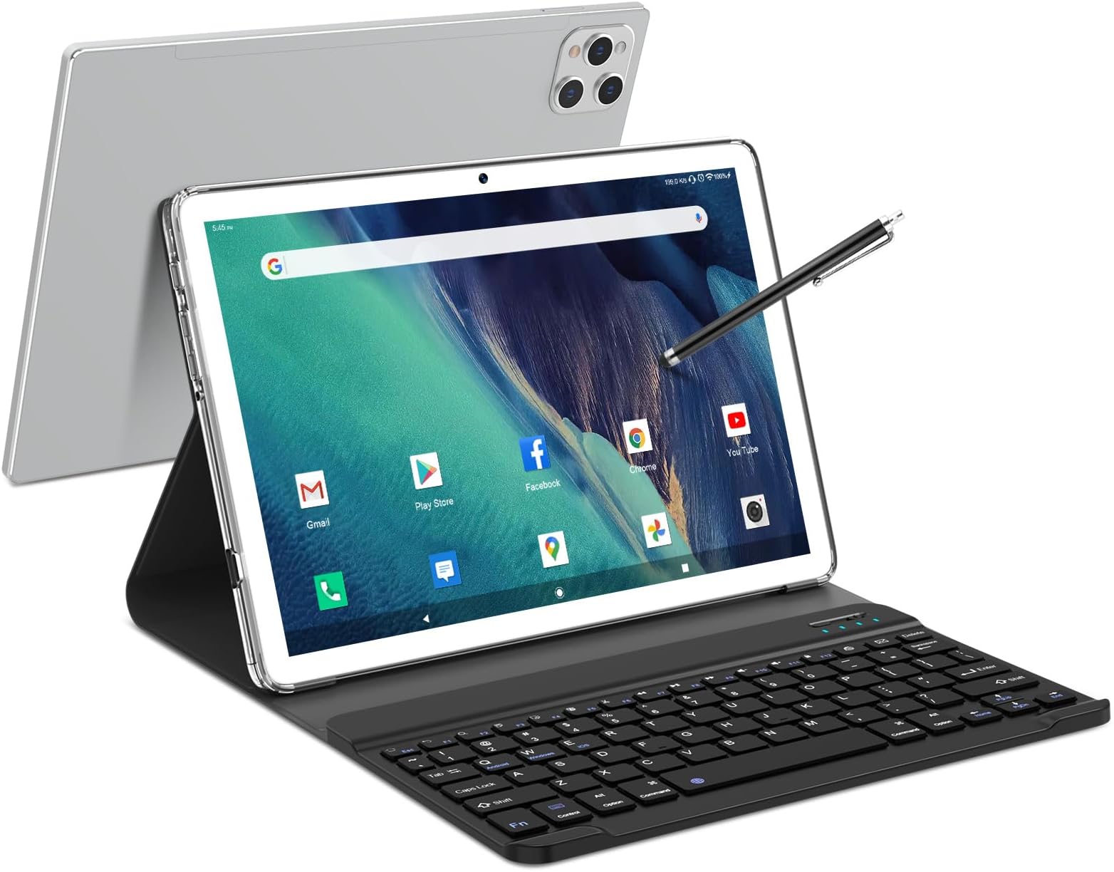 Tablet 2024 Newest Android Tablet 10 inch 2in1 Tablet with keyboard 16GB RAM 128GB ROM 1TBExpand 5G/2.4G WiFi Tablet Octa-Core Processor,7000mAh,FHD1080P,13MP Camera,Mouse,Case,Stylus