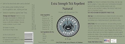 Miniatura 5 de Nantucket Spider Aerosol repelente de garrapatas extra fuerte, paquete de 2 unidades, tamaño de viaje de 4 onzas, repelente natural de garrapatas