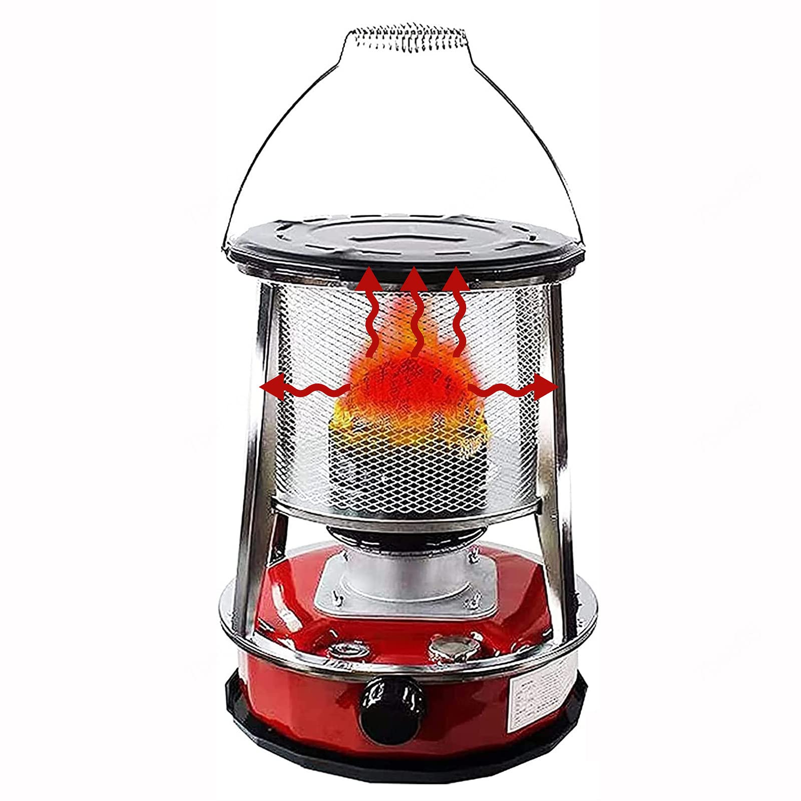 Calentador de Queroseno Portátil, Quemador de Queroseno para Estufas de Interior, Calentador de Parafina de Aceite para Camping Al Aire Libre/4.6Lred