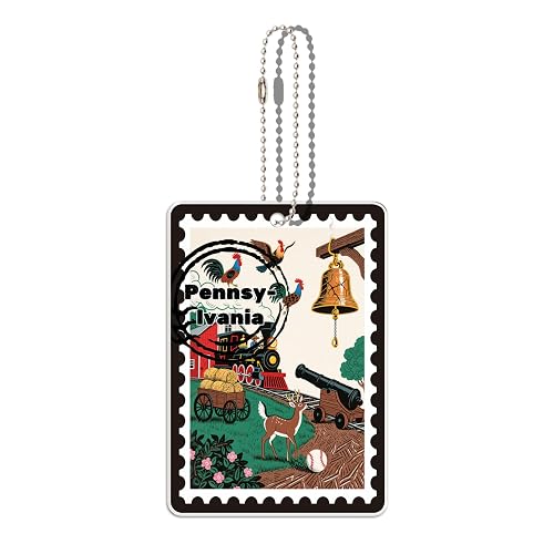 Pennsylvania Souvenirs Fashion Forever Stamps Keychain - Decorative Postage With