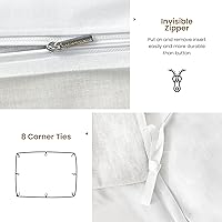 Vista 3 de Style Quarters Dahlia Lane - Juego de funda de edredón de 3 piezas, tallos florales multicolor con siluetas de hojas blancas, 100% algodón, lavable