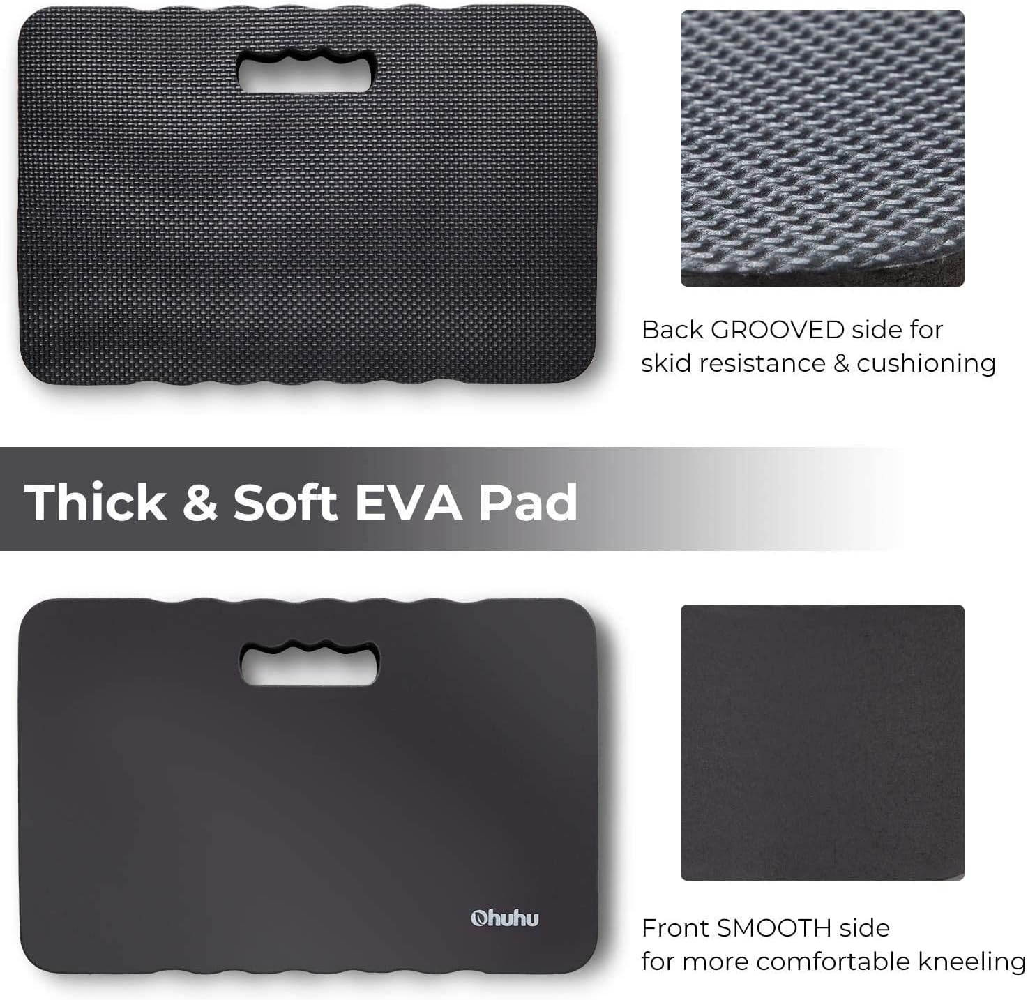Ohuhu Premium Thick Kneeling Pad, 2-Pack Large Comfortable Gardening Knee Mat with 2 Different Surfaces, Extra Thick Knee Cushion Kneeler for Gardening, Work, Baby Bath, Exercise, 17 x 11 x 1.5 Inch : Patio, Lawn & Garden