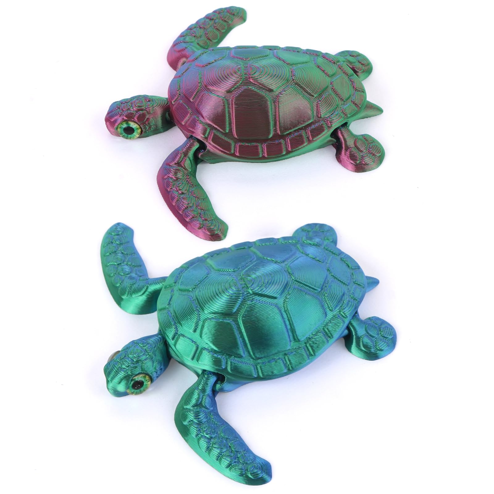 LALASTYULE 2PCS 3D Printed Mini Animals Set Turtle Fidget Toys Articular Mobility Toys Articulated Flexible Turtle Home Office Decor Educational