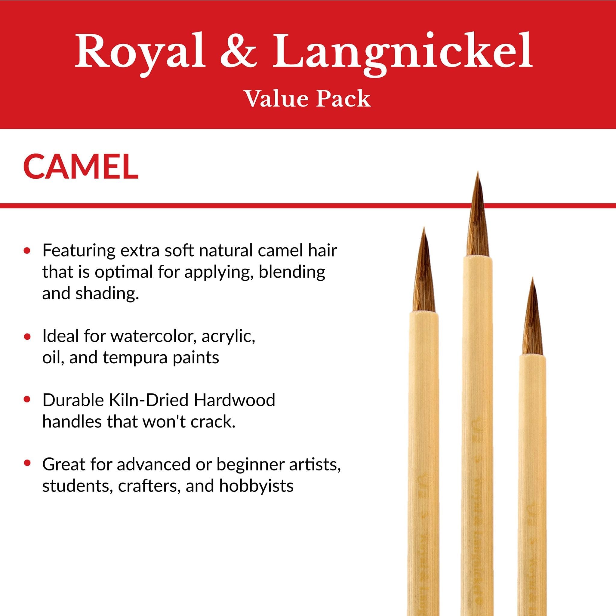 Royal & Langnickel RSET-9149 Royal Zip N' Close Brown Bamboo 4-Piece Brush Set, 10.5 x 2.9 x 0.5 - Image 4
