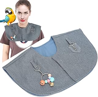 Parrots Anti-Scratch Bird Poop Shoulder Protector Bird Anklet Toys, Parrots Training Shoulder Cape Protector Stand Pet Shoulder Pad Diaper Shawl for Medium Cockatiel Parakeet Macaw(Random Bell)