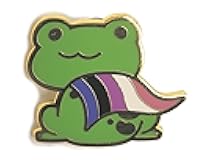 Genderfluid Pride Frog Chibi Gender Fluid Frog Enamel Pin in Genderfluid Flag Cape | LGBTQ Pin Pride Jewelry
